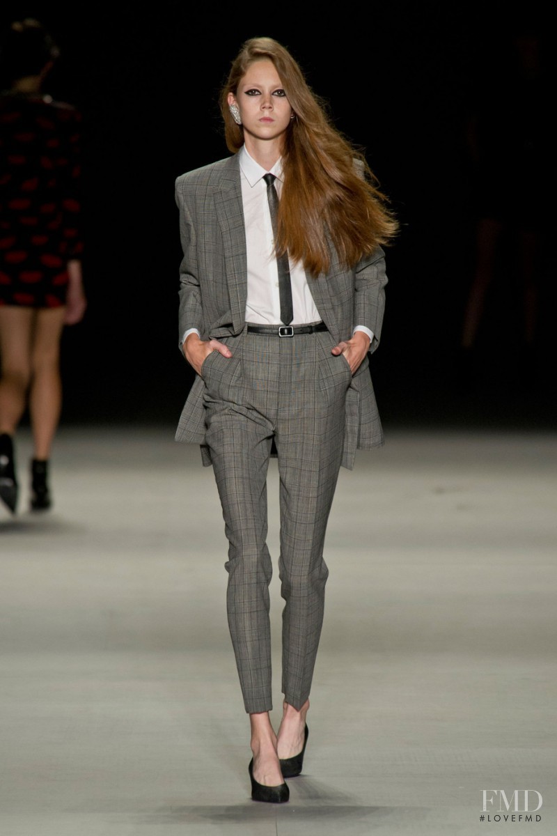 Natalie Westling featured in  the Saint Laurent fashion show for Spring/Summer 2014