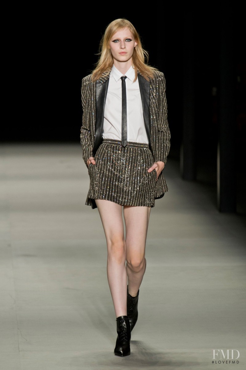 Julia Nobis featured in  the Saint Laurent fashion show for Spring/Summer 2014