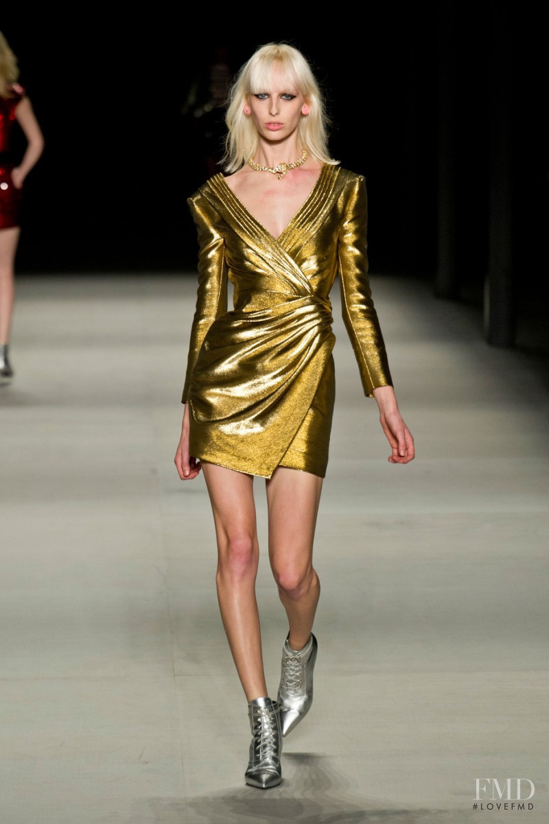 Lili Sumner featured in  the Saint Laurent fashion show for Spring/Summer 2014