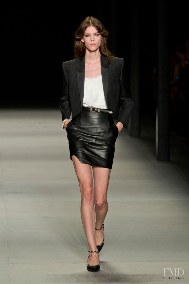 Meghan Collison featured in  the Saint Laurent fashion show for Spring/Summer 2014