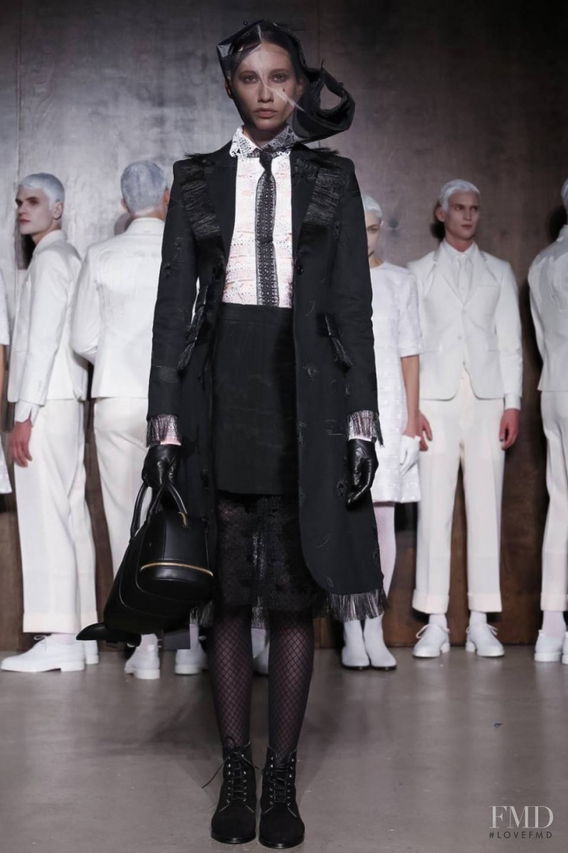 Marina Krtinic featured in  the Thom Browne fashion show for Autumn/Winter 2015
