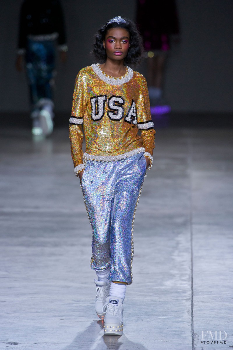 Kayla Clarke featured in  the Ashish fashion show for Autumn/Winter 2014