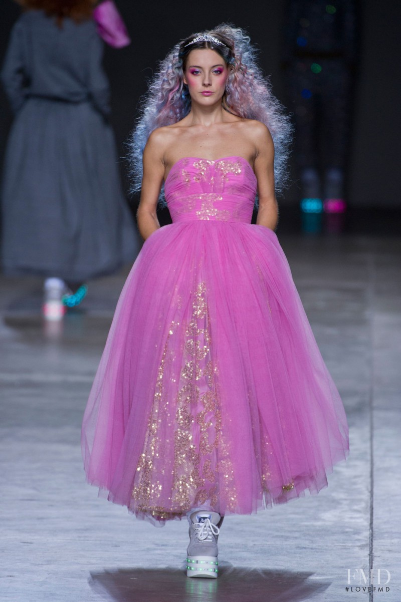Chloe Norgaard featured in  the Ashish fashion show for Autumn/Winter 2014