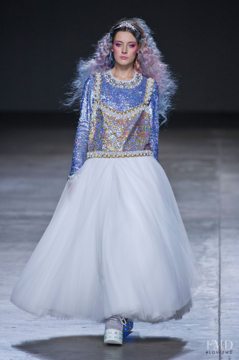 Chloe Norgaard featured in  the Ashish fashion show for Autumn/Winter 2014