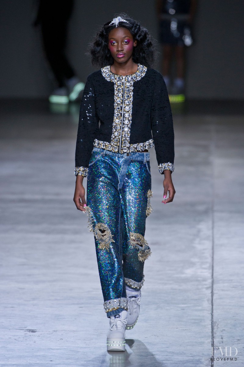 Maddie Seisay featured in  the Ashish fashion show for Autumn/Winter 2014
