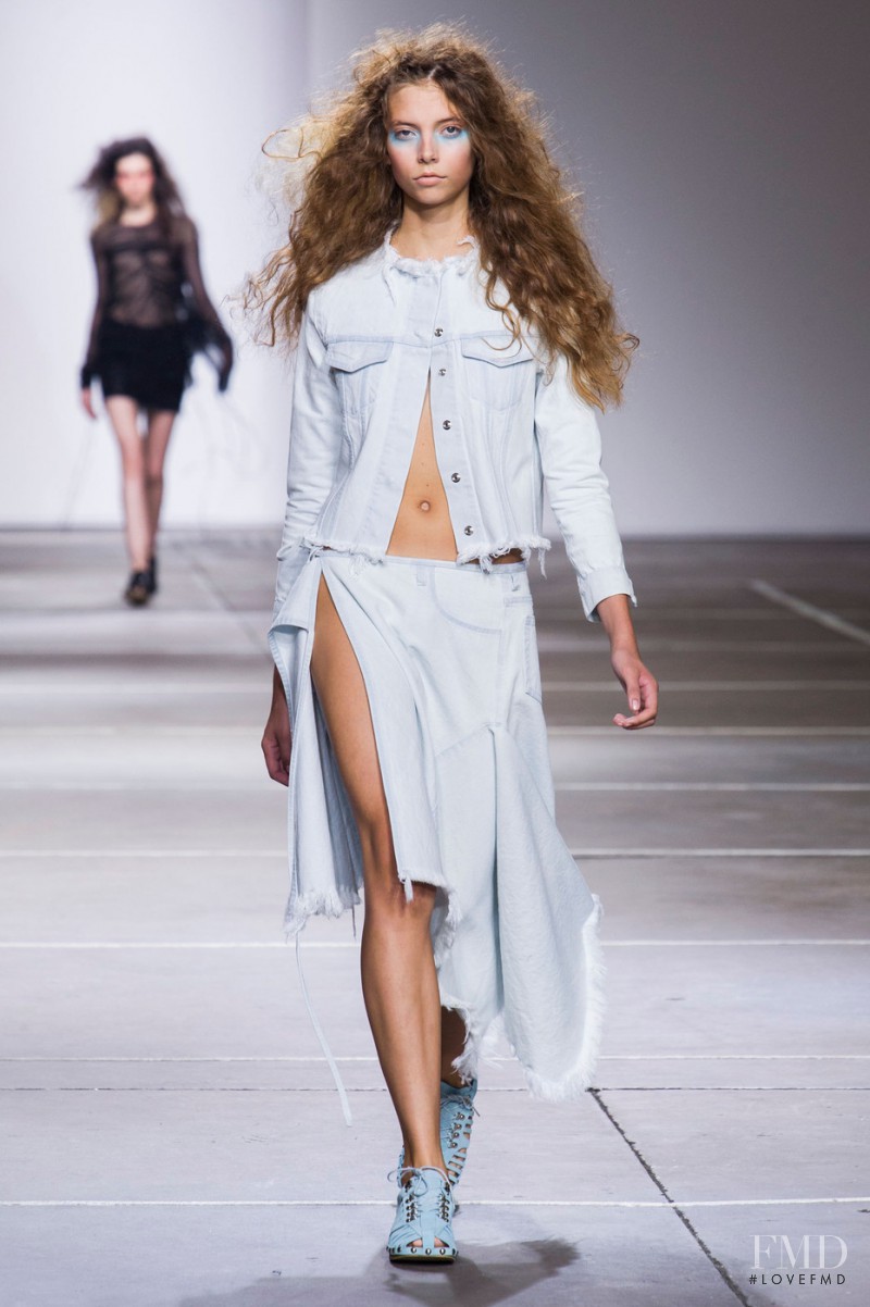 Paige Honeycutt featured in  the Marques\'Almeida fashion show for Spring/Summer 2015