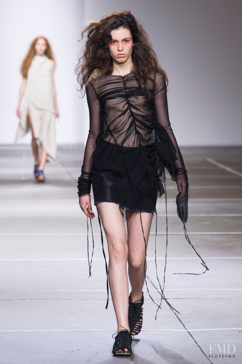 Louise Byrne featured in  the Marques\'Almeida fashion show for Spring/Summer 2015