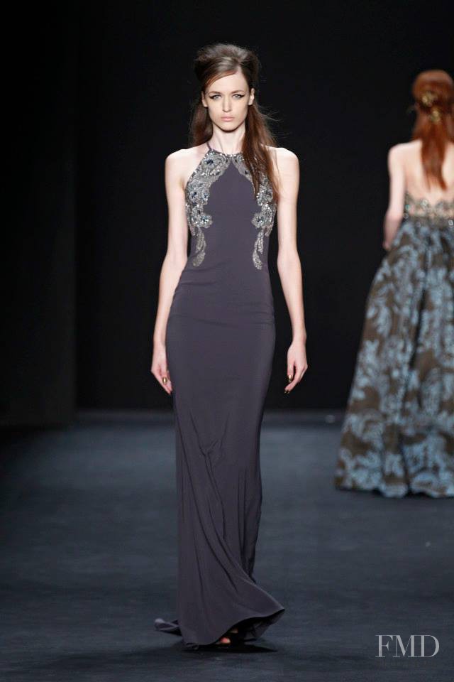 Stasha Yatchuk featured in  the Badgley Mischka fashion show for Autumn/Winter 2015