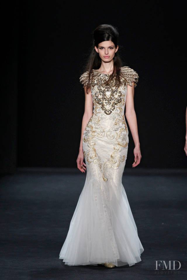 Giulia Manini featured in  the Badgley Mischka fashion show for Autumn/Winter 2015