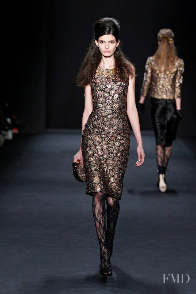 Giulia Manini featured in  the Badgley Mischka fashion show for Autumn/Winter 2015