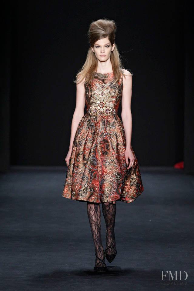 Irina Nikolaeva featured in  the Badgley Mischka fashion show for Autumn/Winter 2015