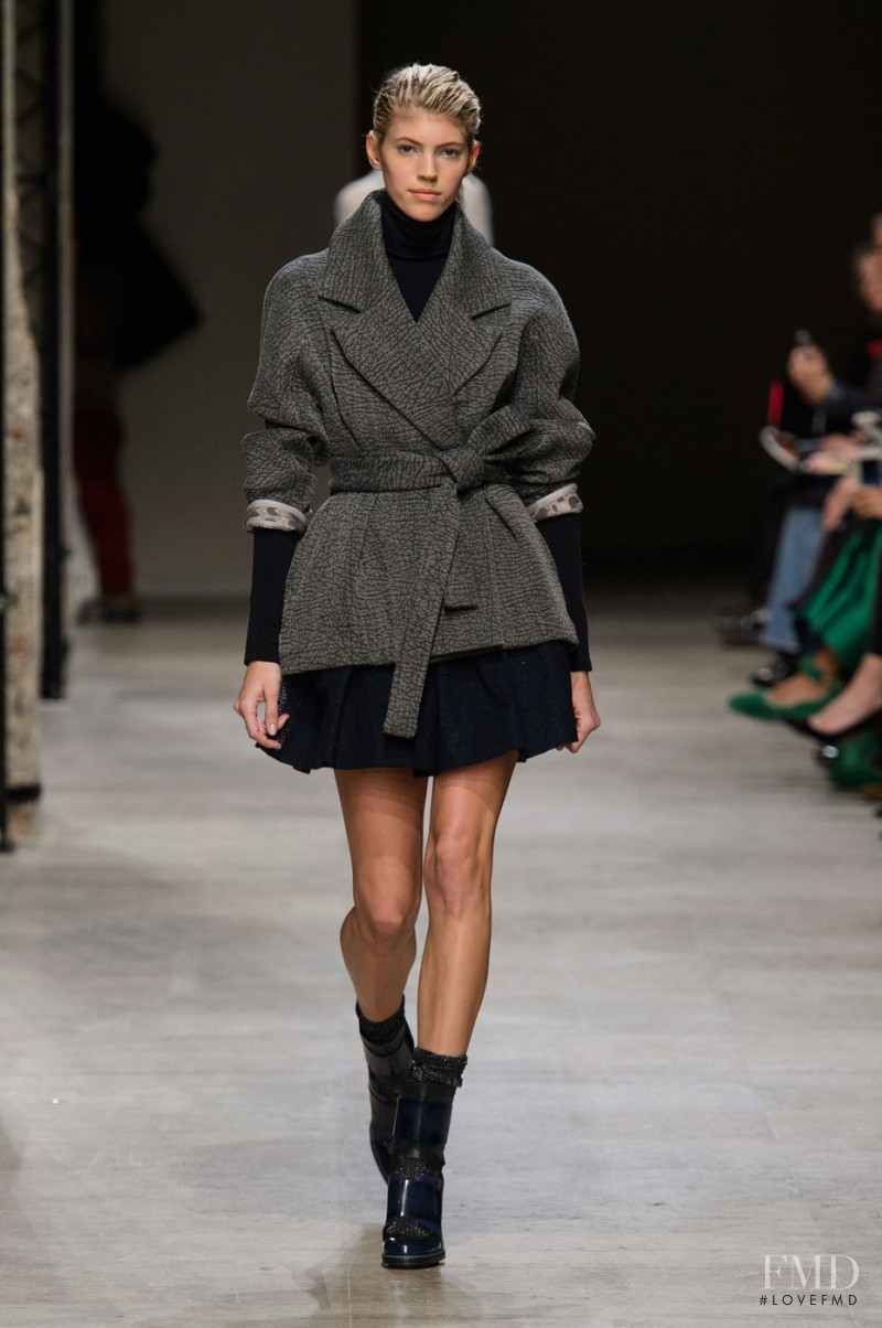 Devon Windsor featured in  the Leonard fashion show for Autumn/Winter 2015