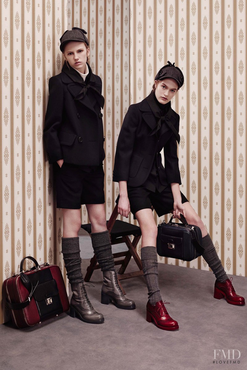 Dasha Maletina featured in  the Miu Miu lookbook for Pre-Fall 2015