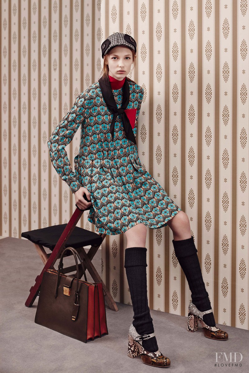 Ala Sekula featured in  the Miu Miu lookbook for Pre-Fall 2015