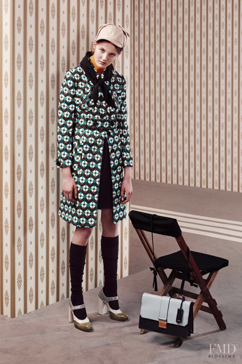 Noa Vermeer featured in  the Miu Miu lookbook for Pre-Fall 2015