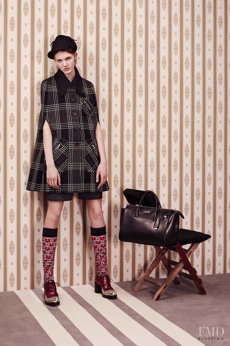 Noa Vermeer featured in  the Miu Miu lookbook for Pre-Fall 2015