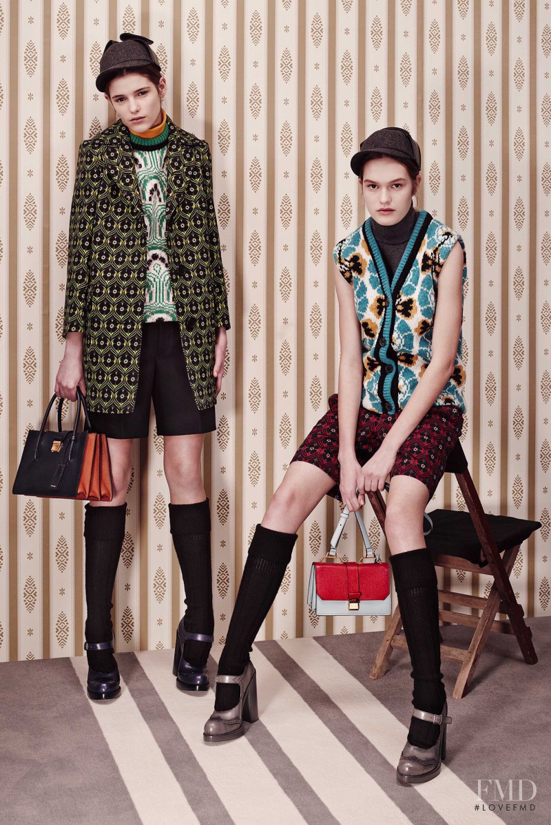 Dasha Maletina featured in  the Miu Miu lookbook for Pre-Fall 2015