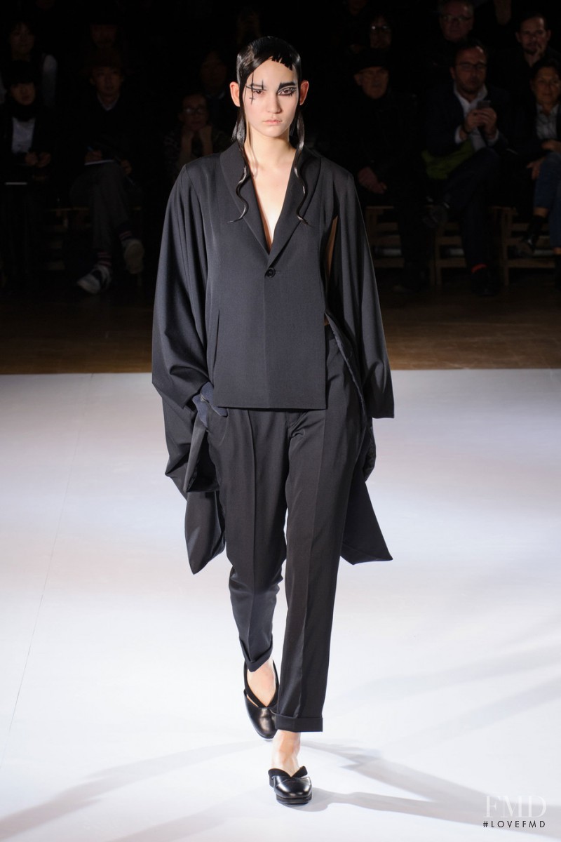 Mona Matsuoka featured in  the Yohji Yamamoto fashion show for Autumn/Winter 2015