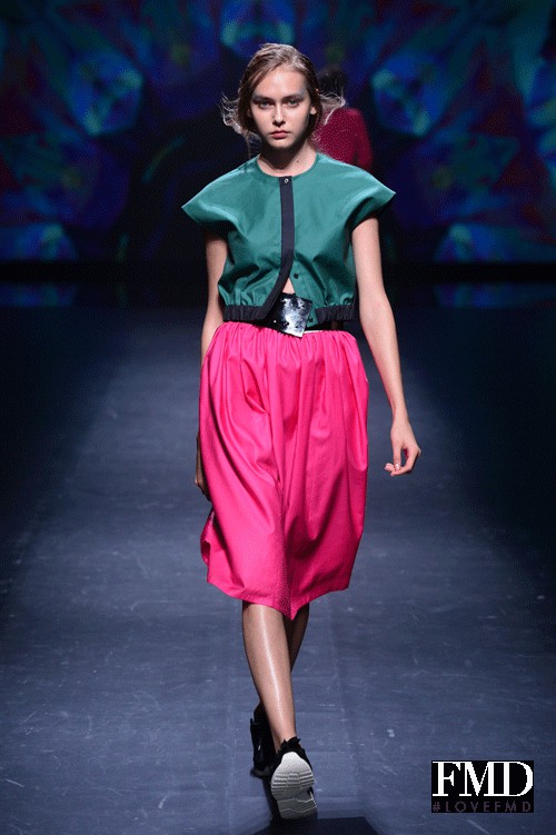 Arina Levchenko featured in  the Atsushi Nakashima fashion show for Spring/Summer 2015