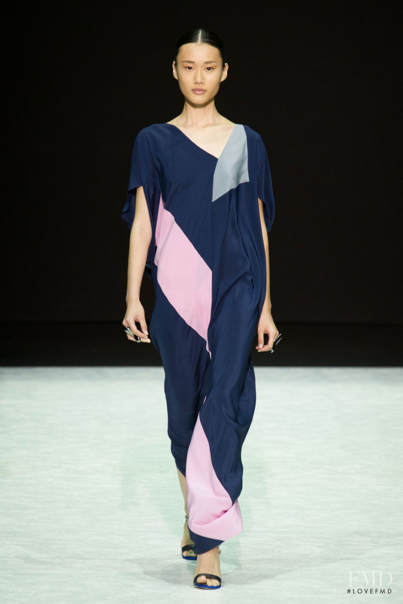 Hui Jun Zhang featured in  the Angelos Bratis fashion show for Spring/Summer 2015