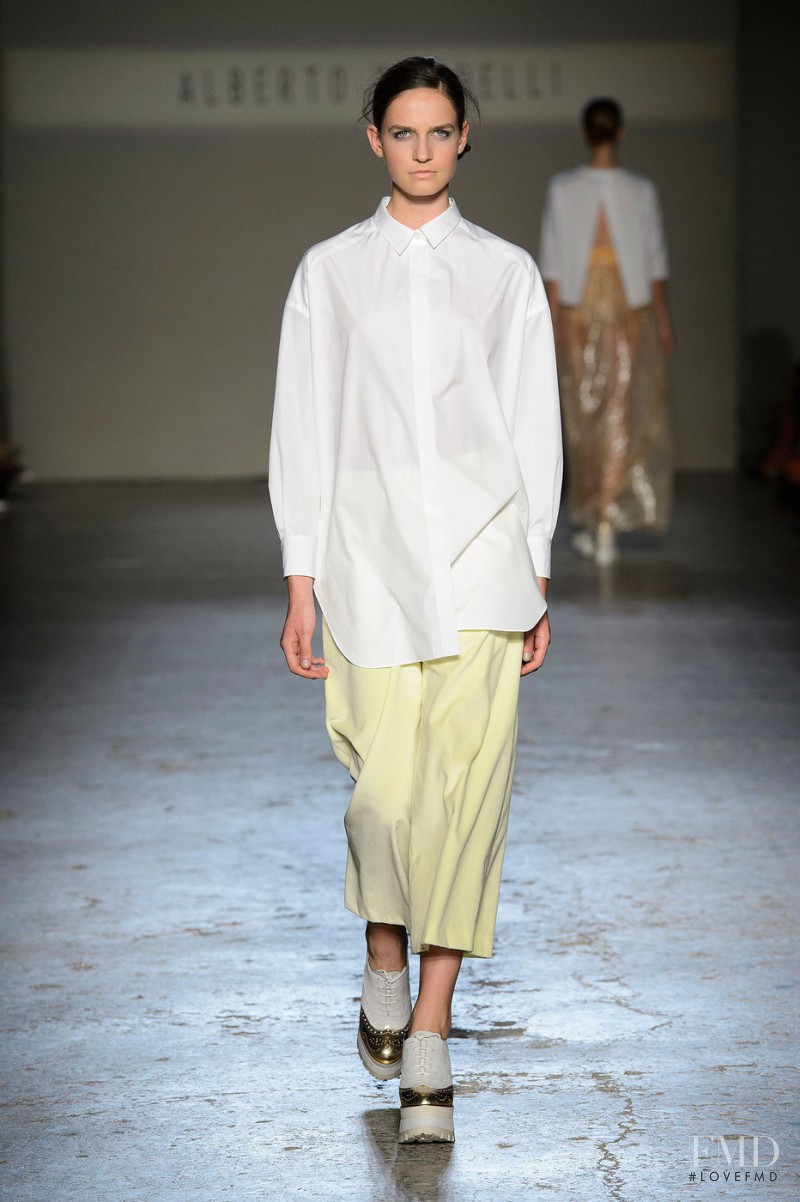 Valérie Debeuf featured in  the Alberto Zambelli fashion show for Spring/Summer 2015