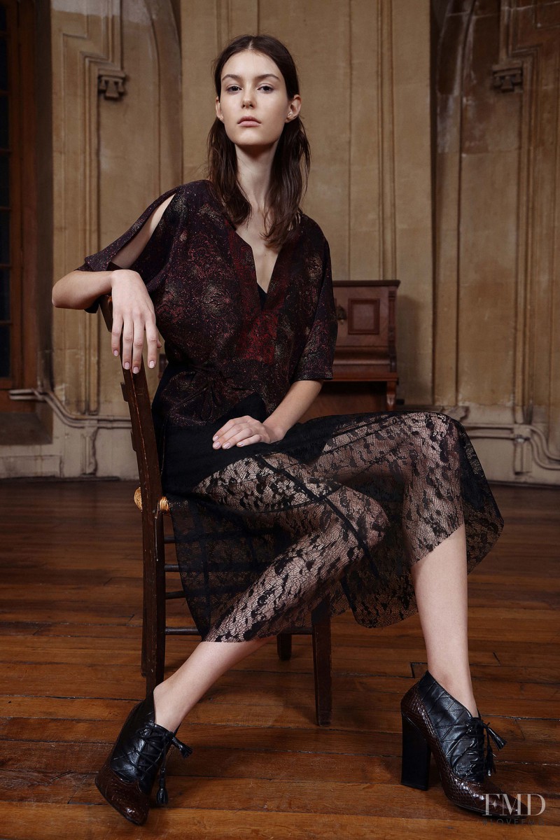 Irina Shnitman featured in  the Sharon Wauchob lookbook for Pre-Fall 2015