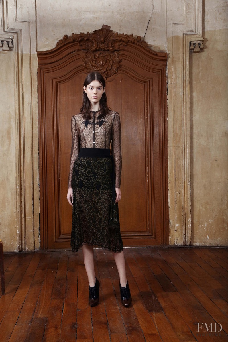 Irina Shnitman featured in  the Sharon Wauchob lookbook for Pre-Fall 2015