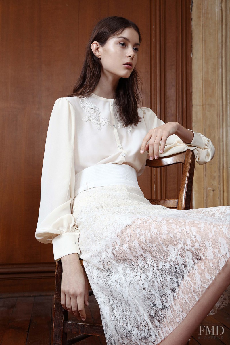 Irina Shnitman featured in  the Sharon Wauchob lookbook for Pre-Fall 2015