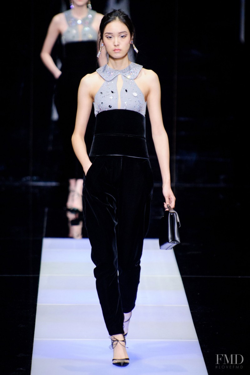 Yue Han featured in  the Giorgio Armani fashion show for Autumn/Winter 2015