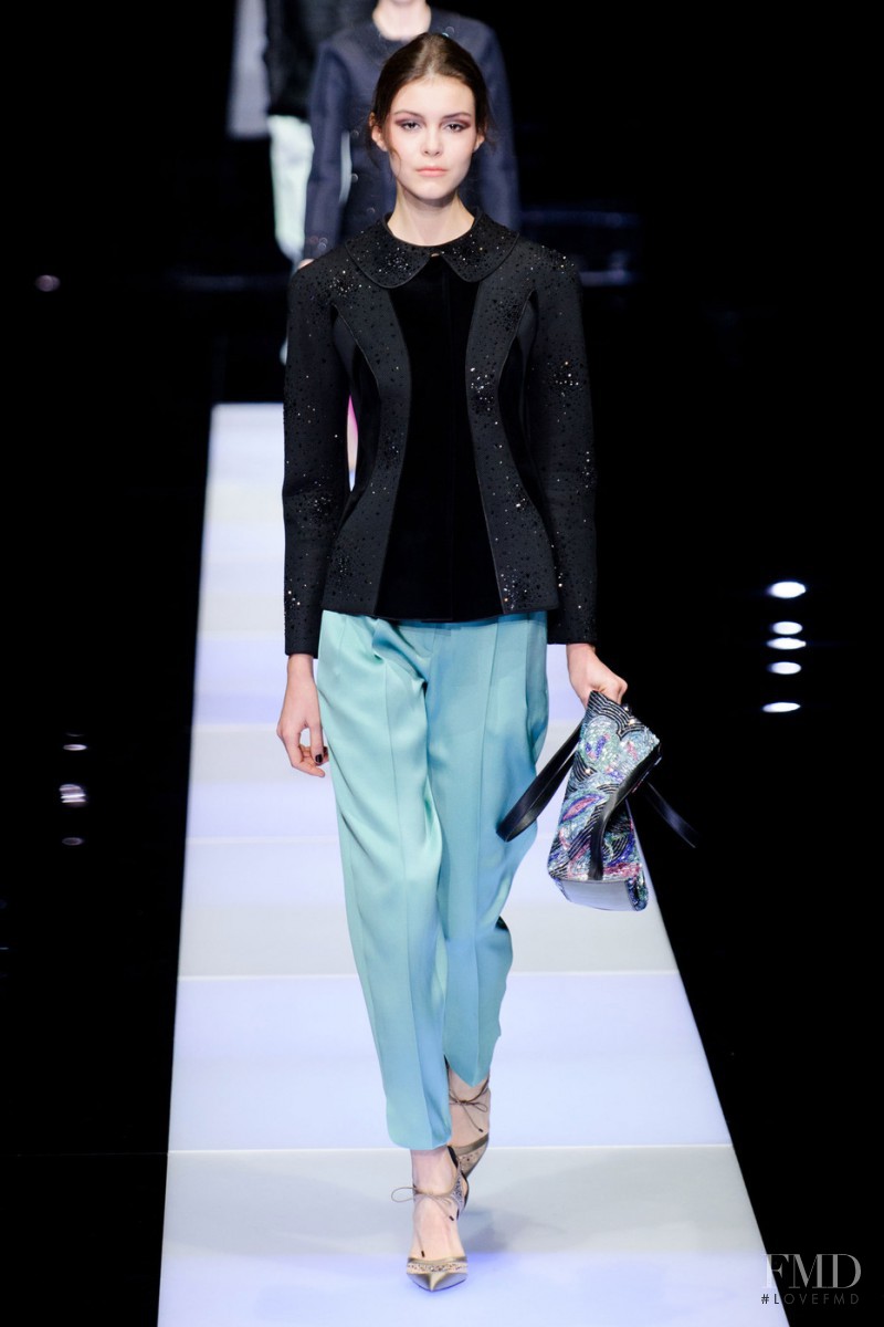 Irina Shnitman featured in  the Giorgio Armani fashion show for Autumn/Winter 2015