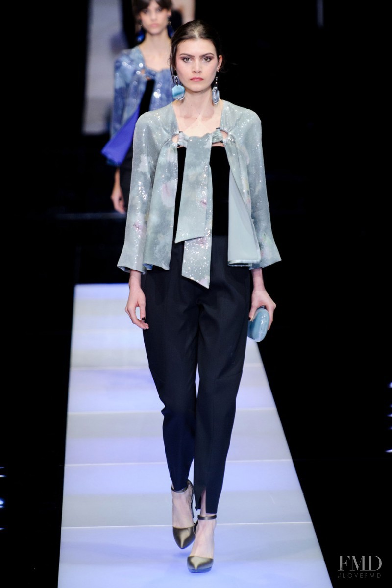 Kim Valerie Jaspers featured in  the Giorgio Armani fashion show for Autumn/Winter 2015