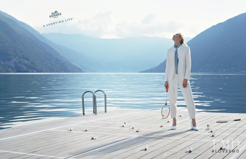 Iselin Steiro featured in  the Hermès advertisement for Spring/Summer 2013