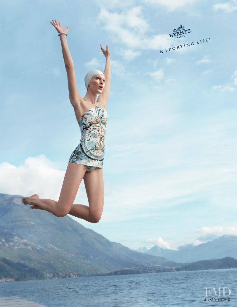 Iselin Steiro featured in  the Hermès advertisement for Spring/Summer 2013