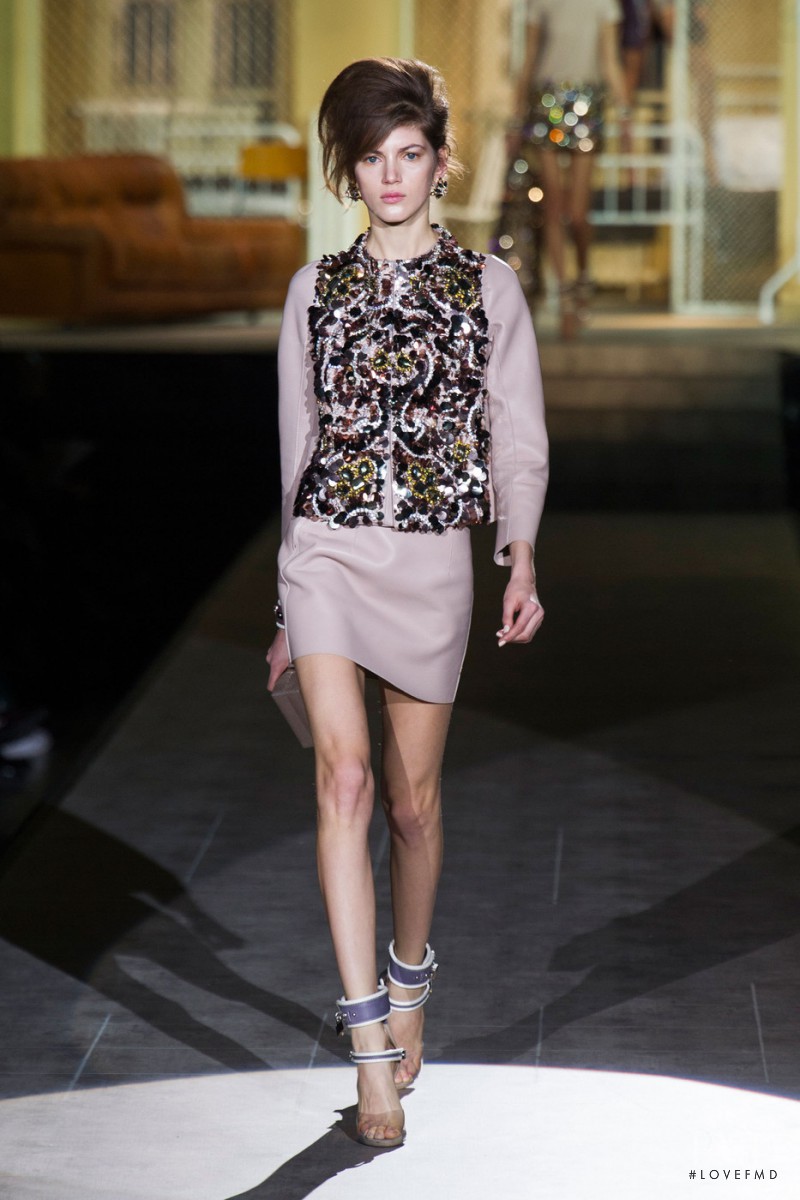 Valery Kaufman featured in  the DSquared2 fashion show for Autumn/Winter 2014