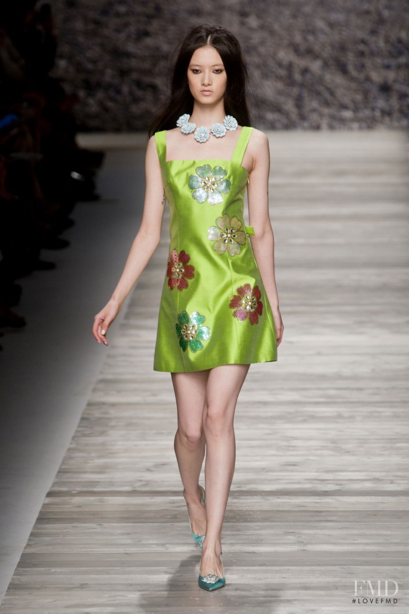 Cici Xiang Yejing featured in  the be Blumarine fashion show for Spring/Summer 2014