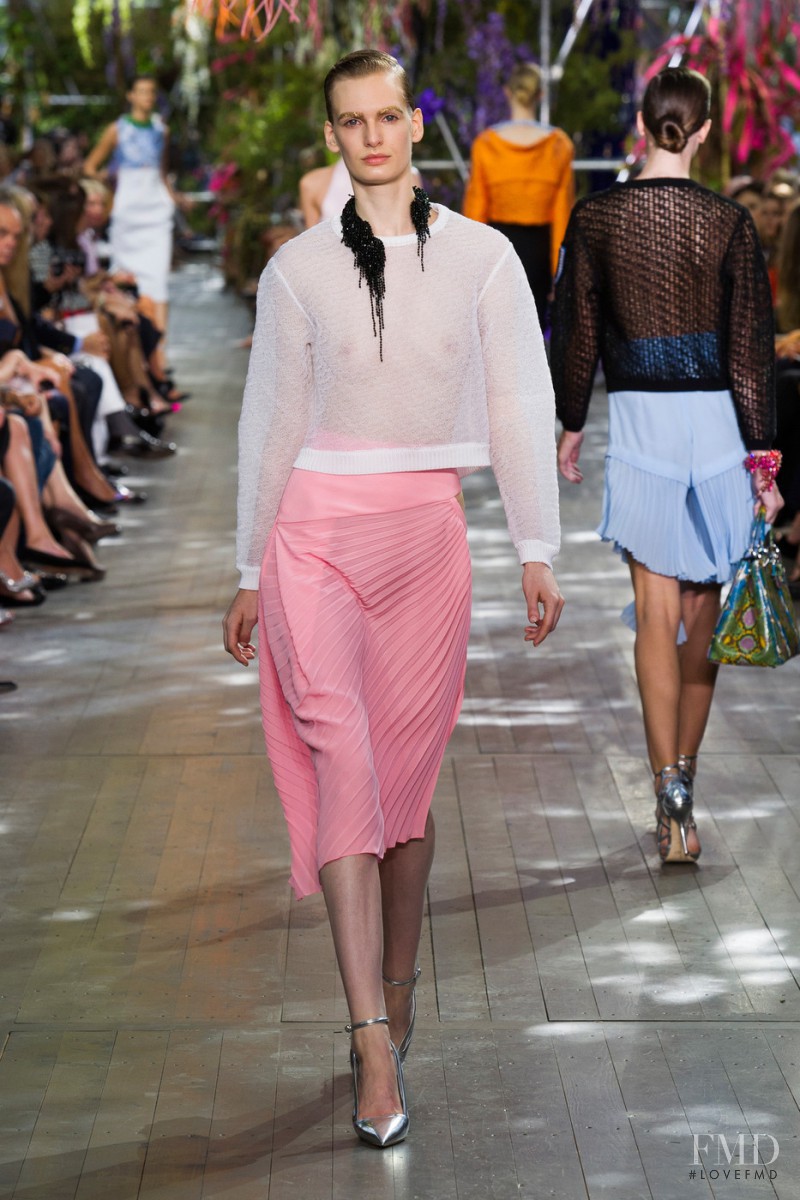 Carolina Sjöstrand featured in  the Christian Dior fashion show for Spring/Summer 2014