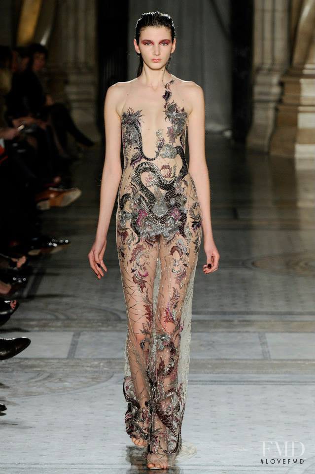 Mara Jankovic featured in  the Julien Macdonald fashion show for Autumn/Winter 2014