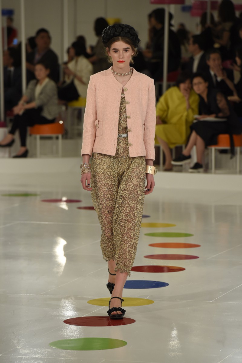 Inga Dezhina featured in  the Chanel fashion show for Resort 2016