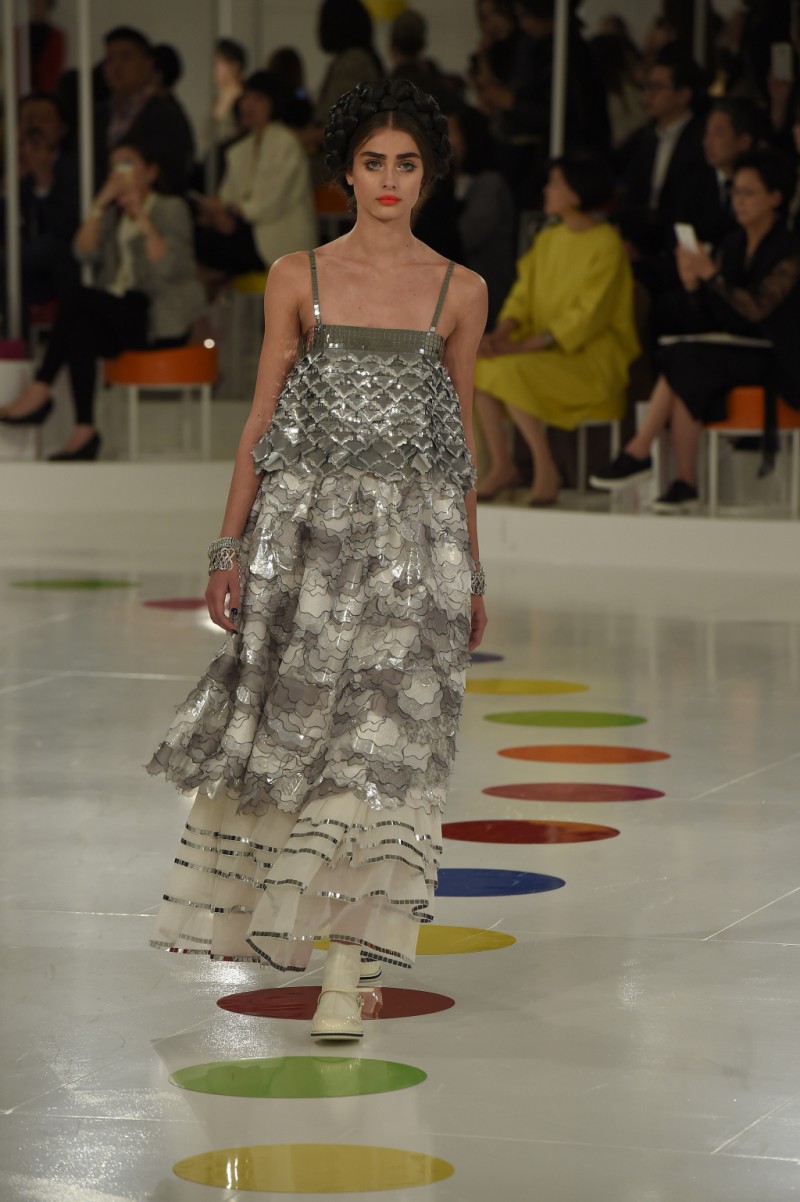 Taylor Hill featured in  the Chanel fashion show for Resort 2016