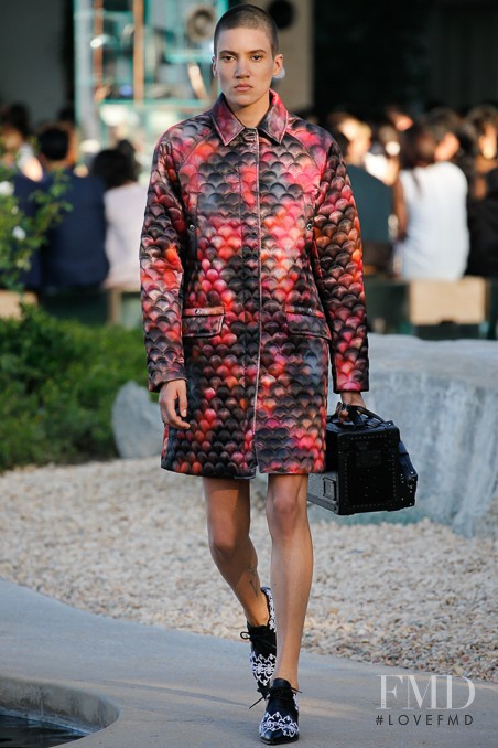 Tamy Glauser featured in  the Louis Vuitton fashion show for Resort 2016