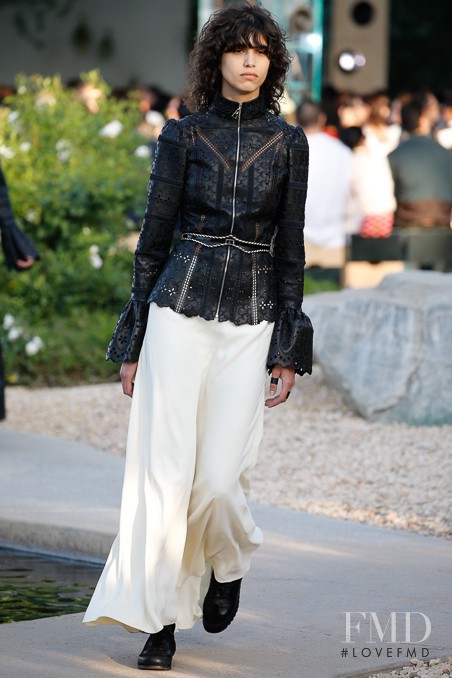 Mica Arganaraz featured in  the Louis Vuitton fashion show for Resort 2016