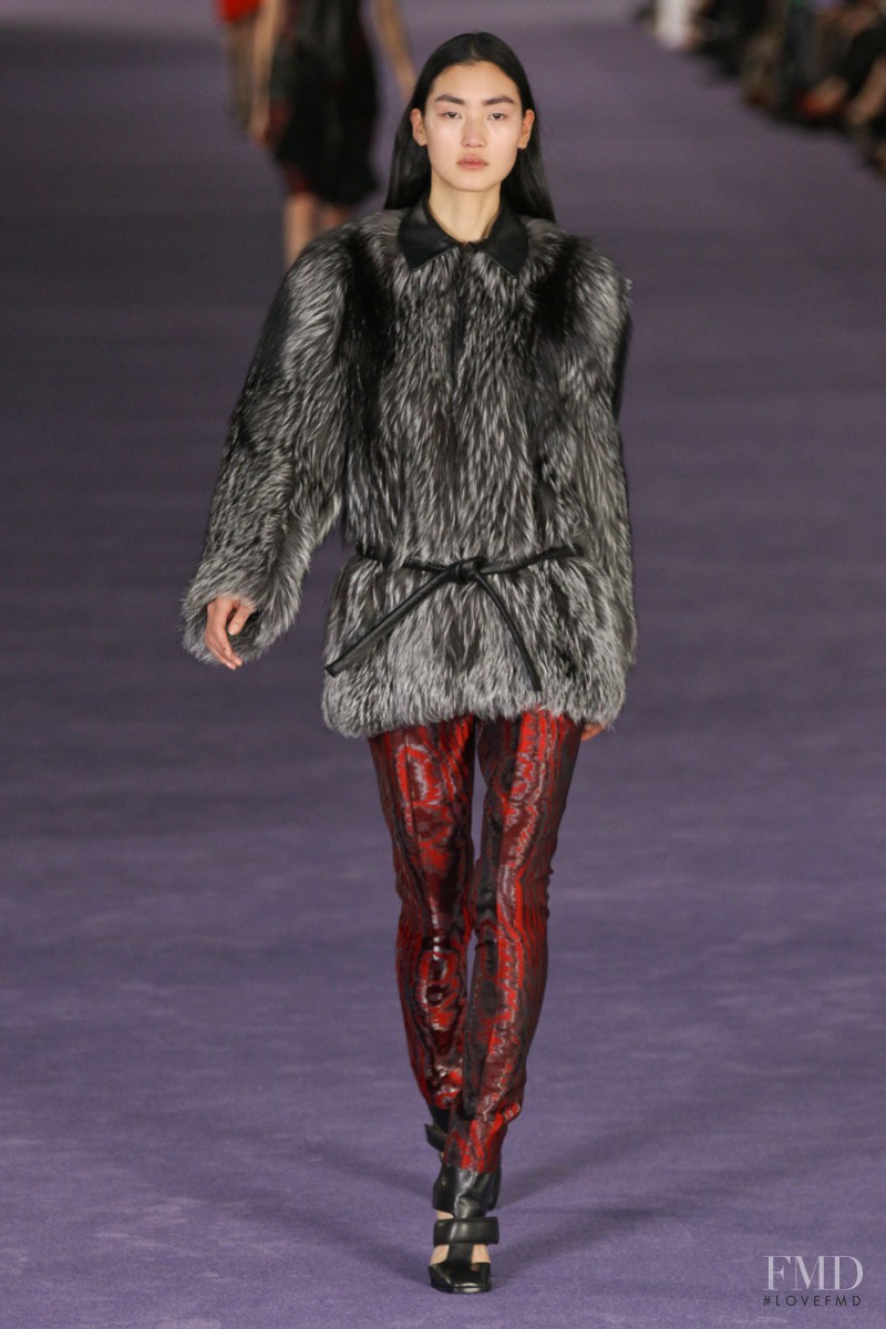 Lina Zhang featured in  the Christopher Kane fashion show for Autumn/Winter 2012