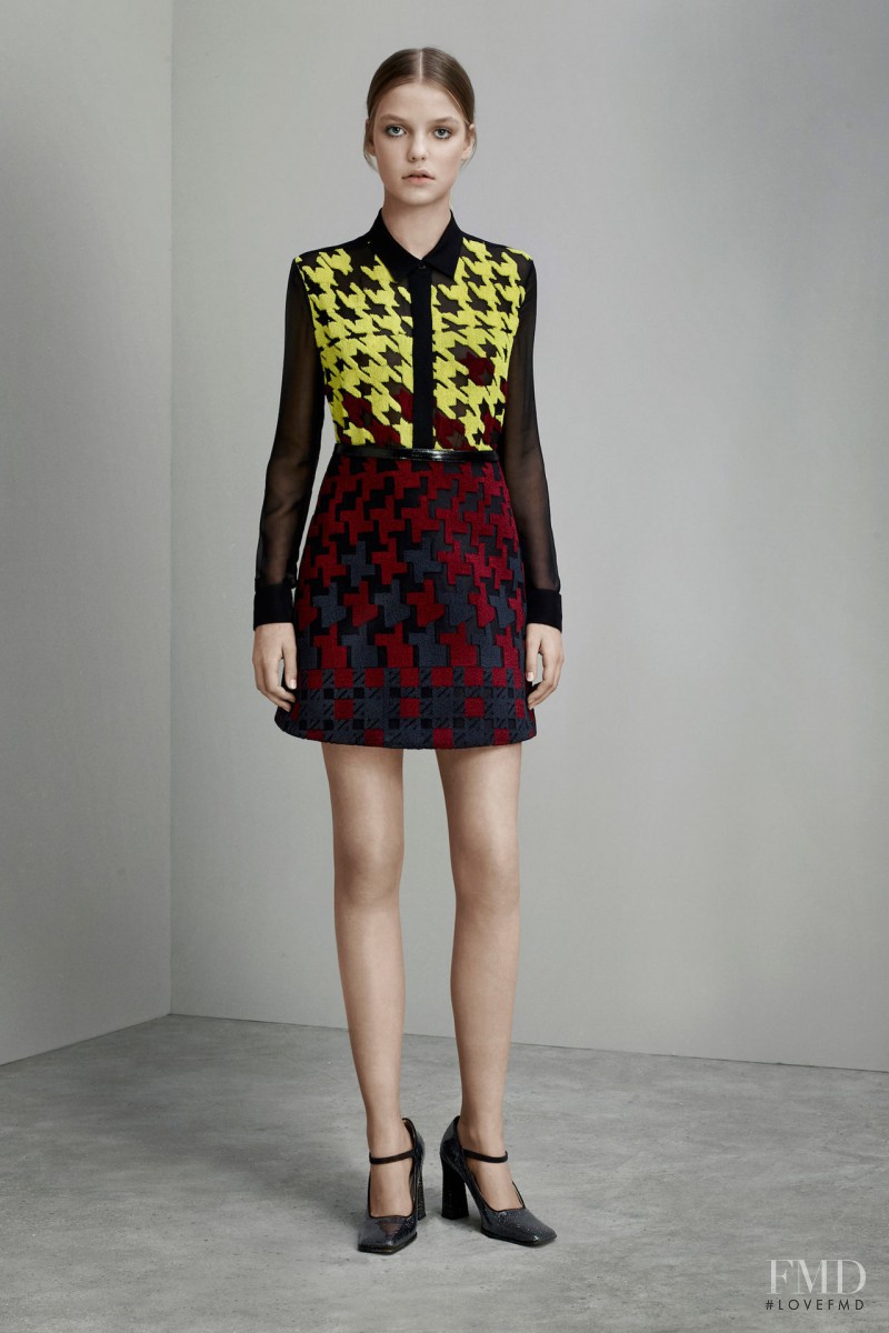 Roos Abels featured in  the Mary Katrantzou lookbook for Pre-Fall 2015