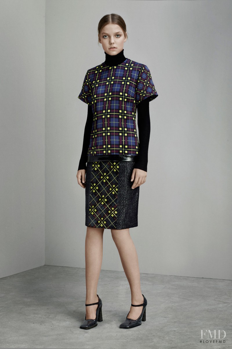 Roos Abels featured in  the Mary Katrantzou lookbook for Pre-Fall 2015