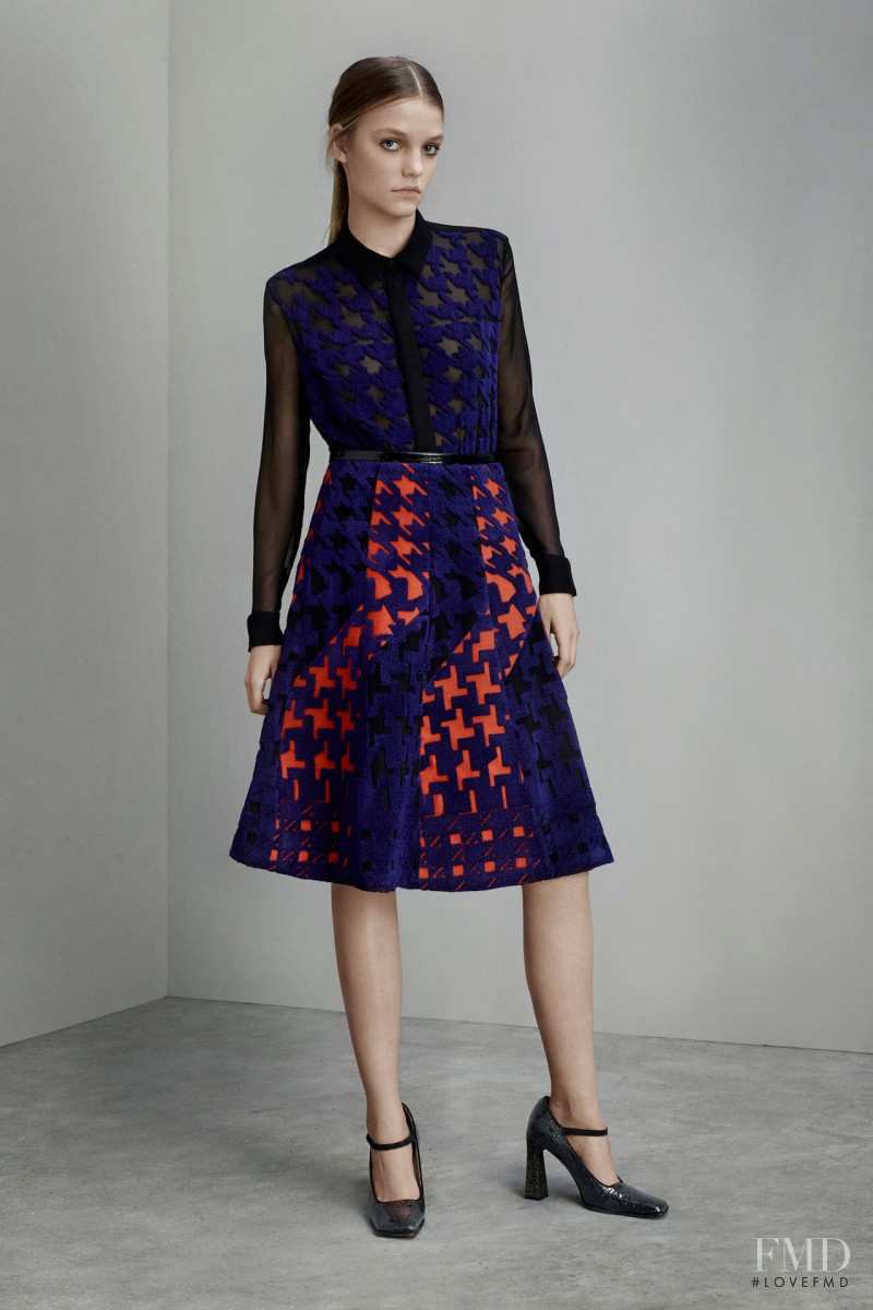 Roos Abels featured in  the Mary Katrantzou lookbook for Pre-Fall 2015