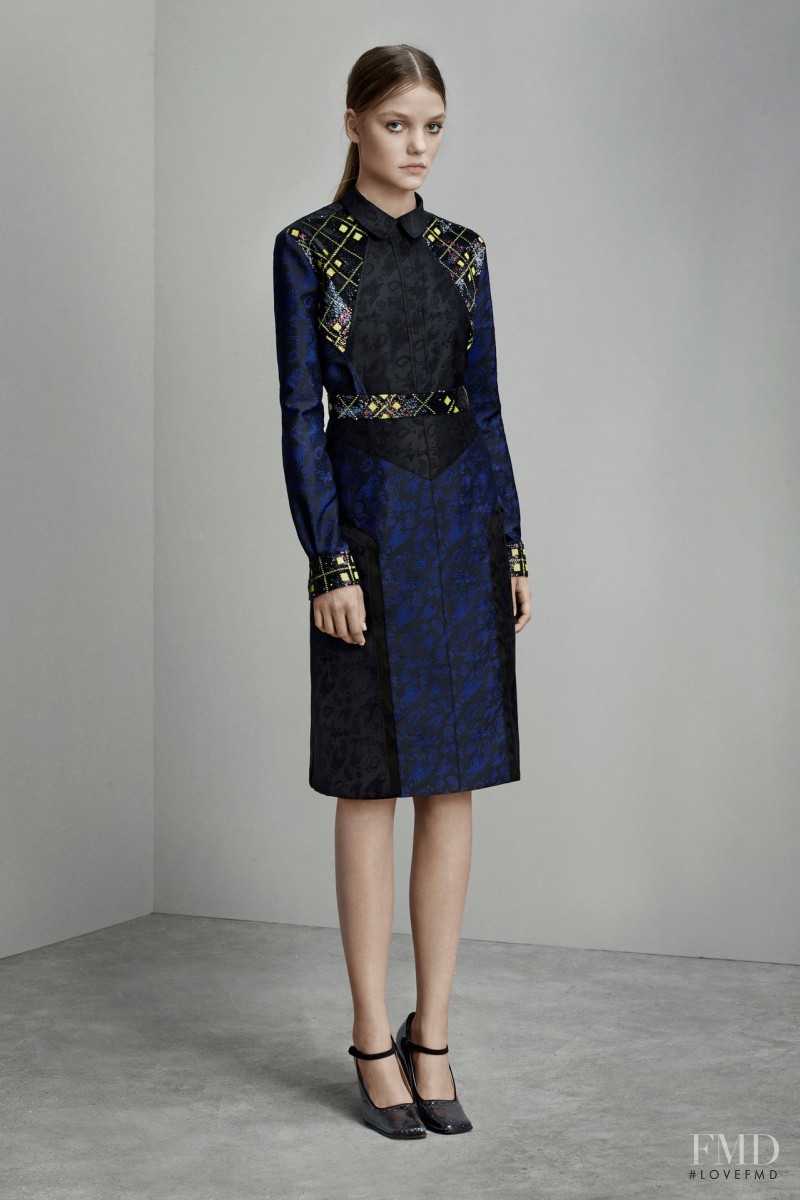 Roos Abels featured in  the Mary Katrantzou lookbook for Pre-Fall 2015