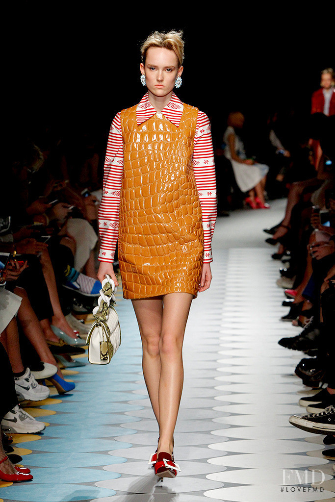 Harleth Kuusik featured in  the Miu Miu fashion show for Autumn/Winter 2015