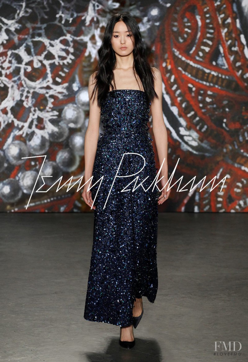 Yue Han featured in  the Jenny Packham fashion show for Autumn/Winter 2015