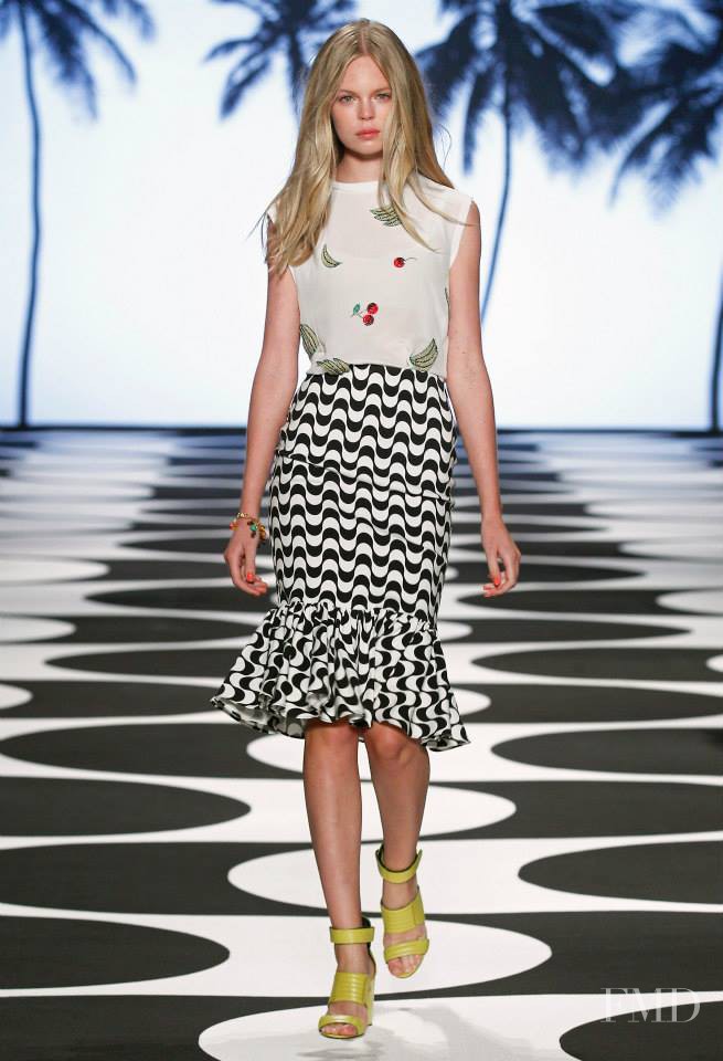 Oxana Moiseeva featured in  the Nicole Miller fashion show for Spring/Summer 2015