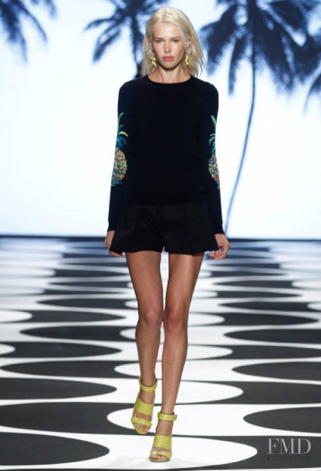 Rina Karuna featured in  the Nicole Miller fashion show for Spring/Summer 2015